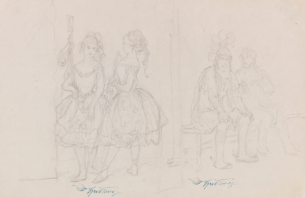 Tänzerinnen hinter den Kulissen 1860