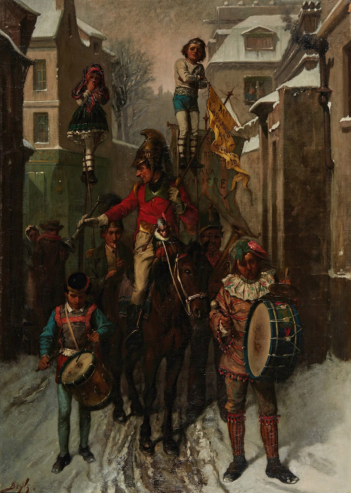 The Circus Coming Into Town On A Snowy Evening