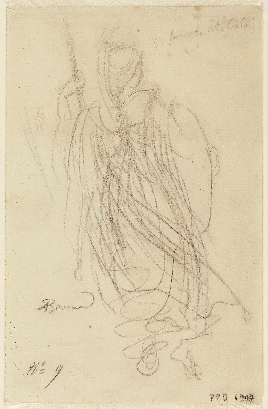 Une femme en armure de dos 1906