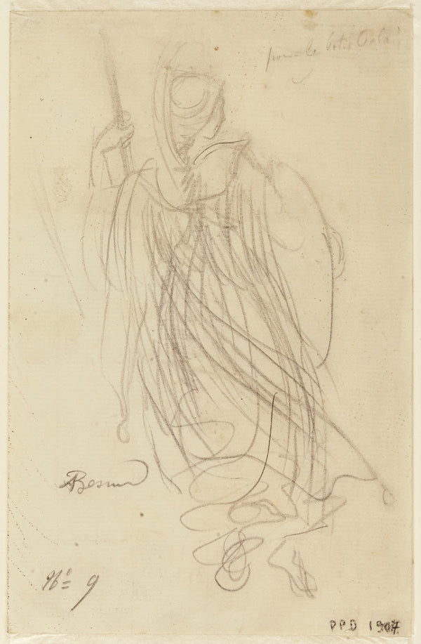 Une femme en armure de dos 1906