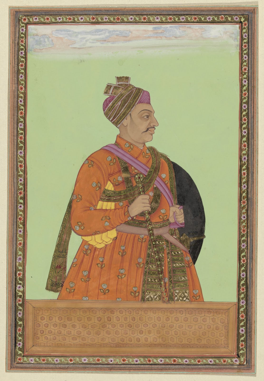 Portret van Musa Khan die een page van Sultan Abdullah 1686