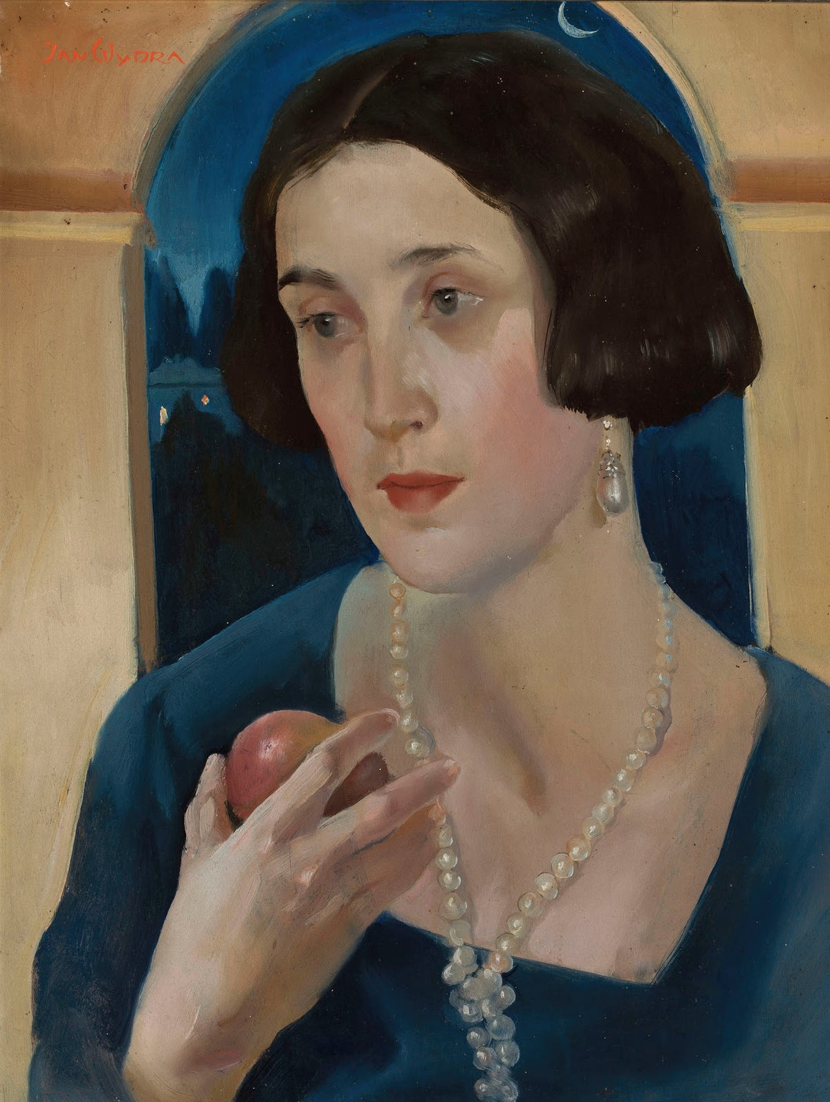 Portrait of a woman with an apple 1920s