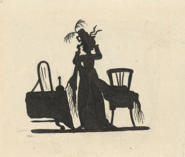 Silhouet van de vrouw voor de spiegel 1884 1917