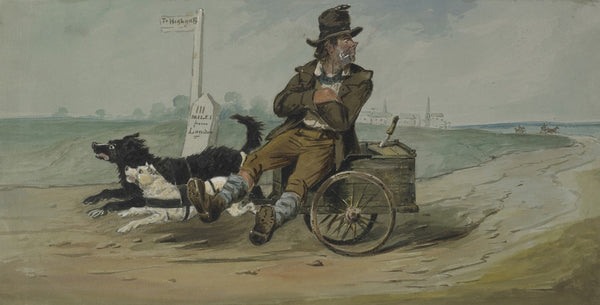 Man in dog cart
