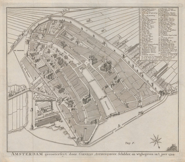 Amsterdam geconterfeyt door Cornelis Anthoniszoon 1760