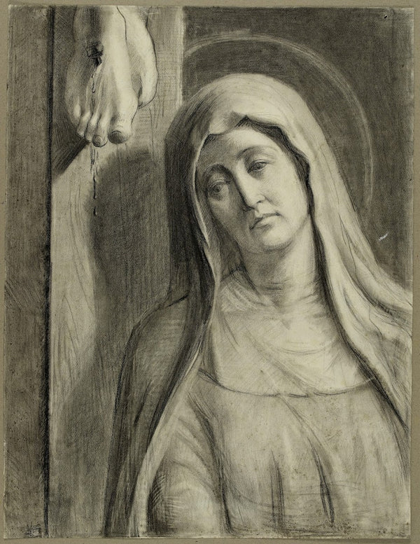 Vierge de douleur au pied du crucifix