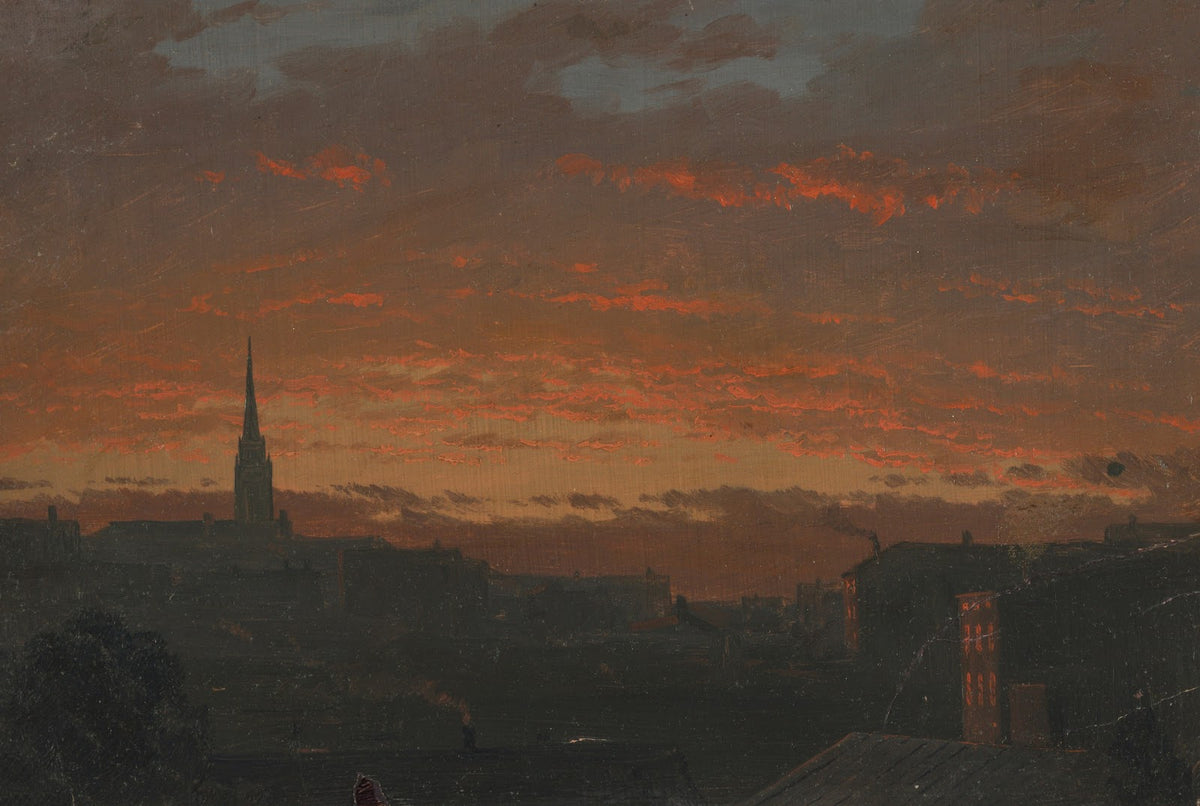 Sunset at Hudson New York ca 1860