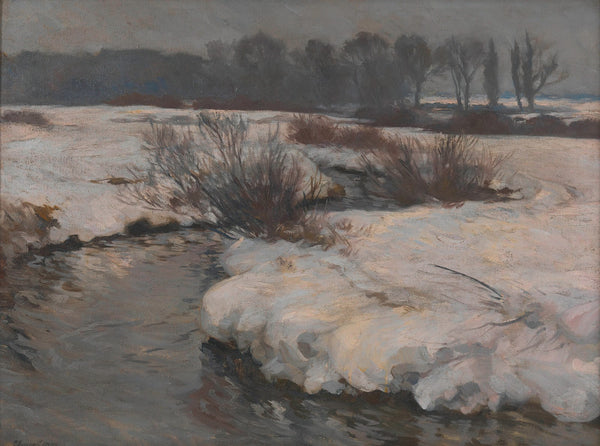 Bach im Winter Landschaft 1907