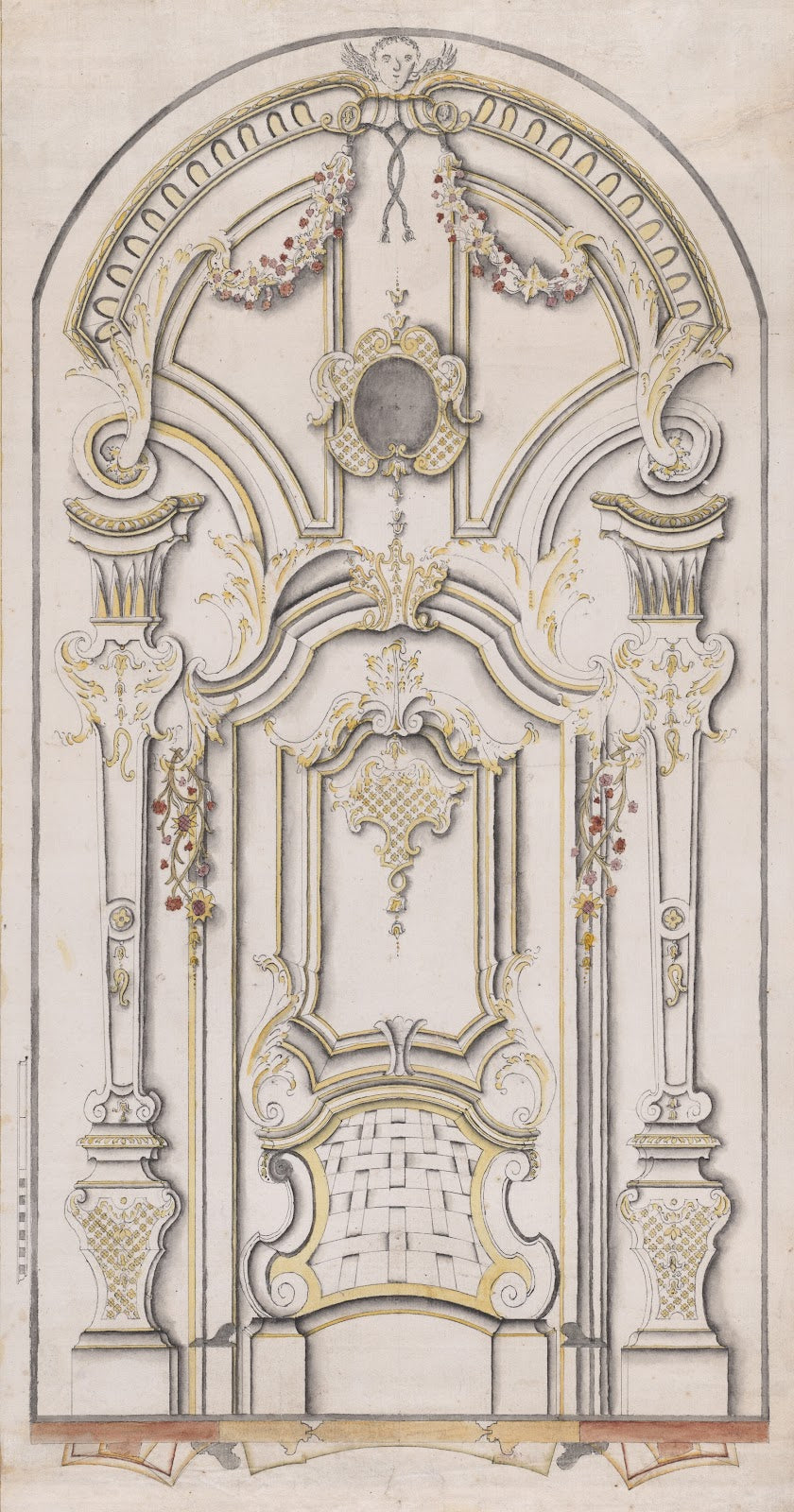 Design for an Entrance Portal with a Single Door ca 1720