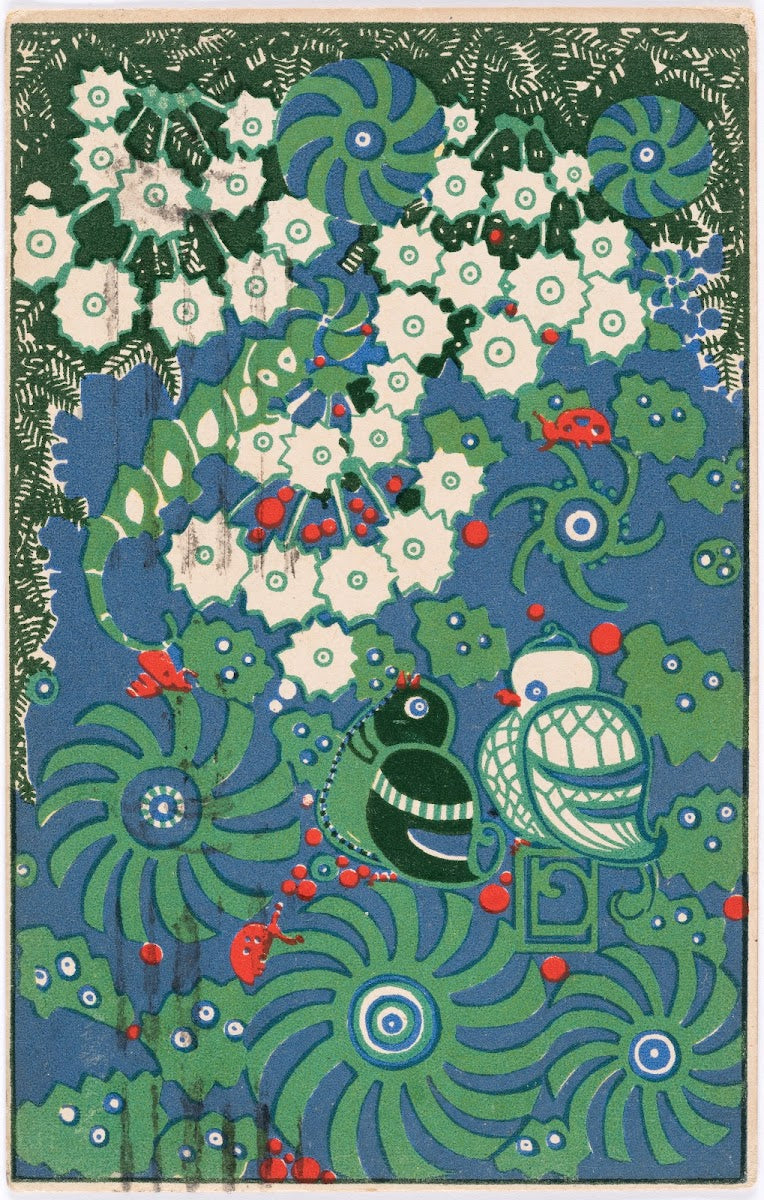 Nr 750 Vögel und Blumen 1912