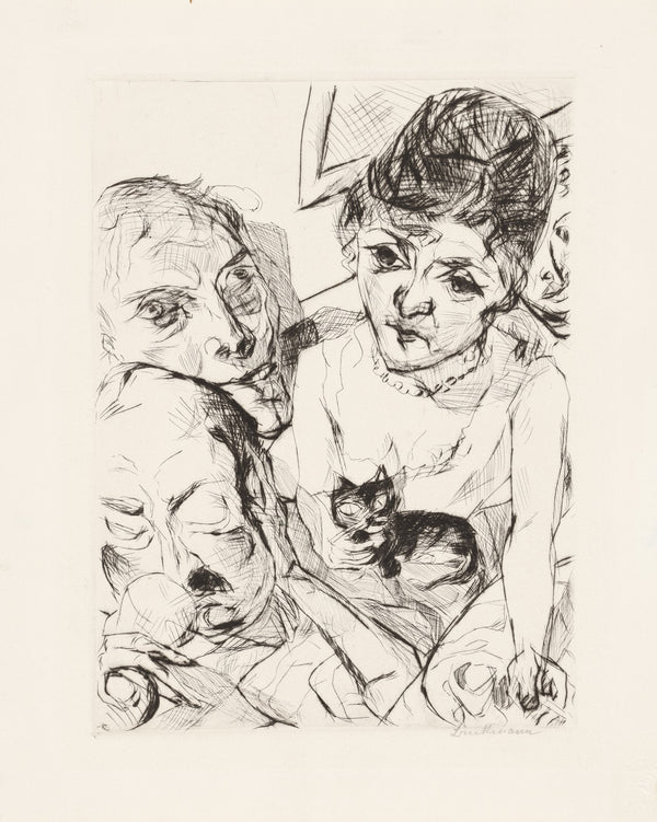 Evening Self Portrait with the Battenbergs 1916