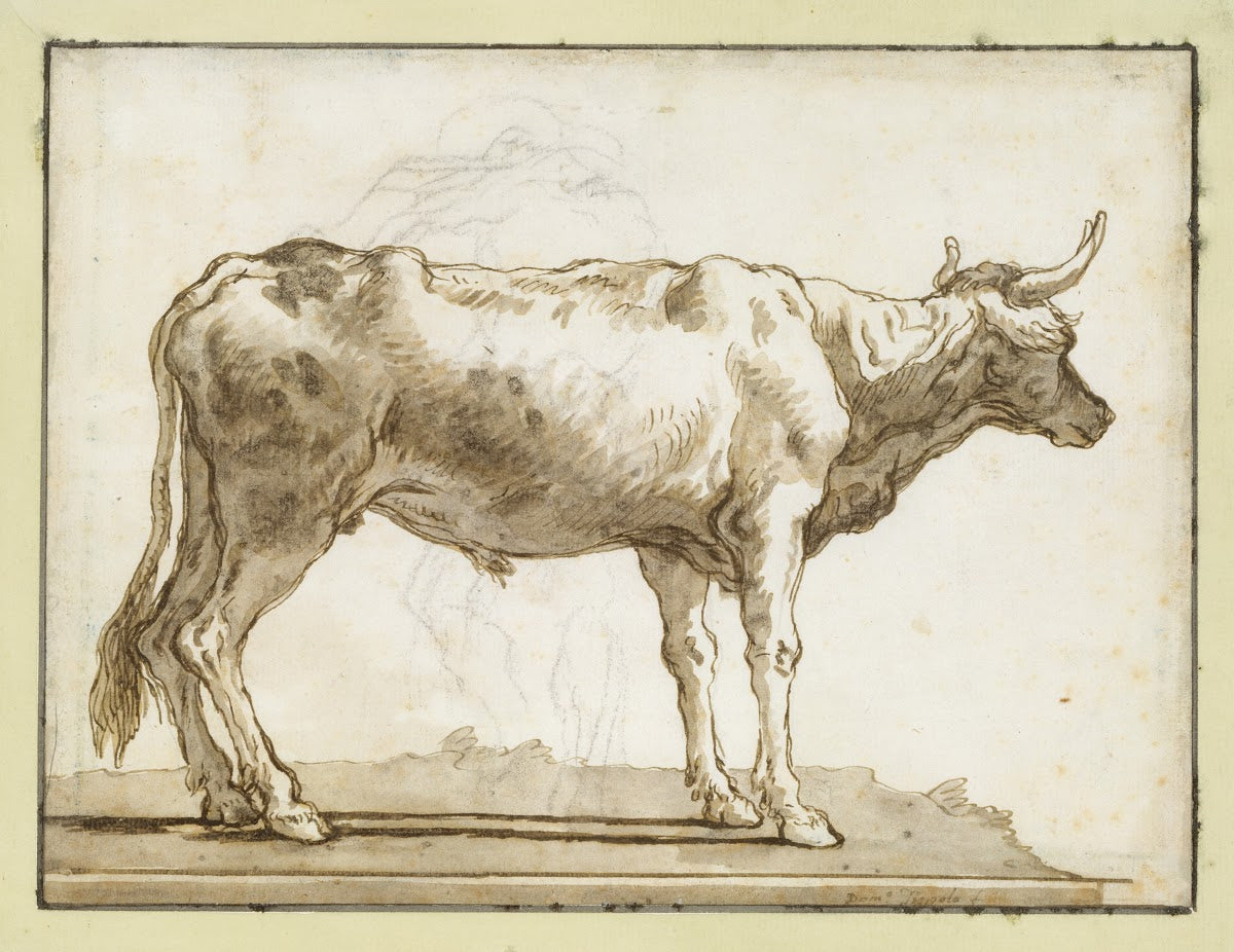 A Bullock Standing to the Right on a Base ca 176061