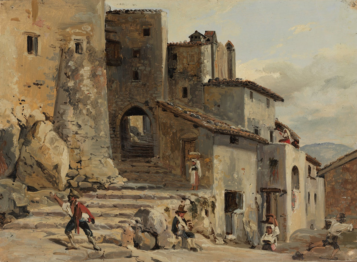 Treppenstrasse in einem italienischen Bergdorf 1832 1837
