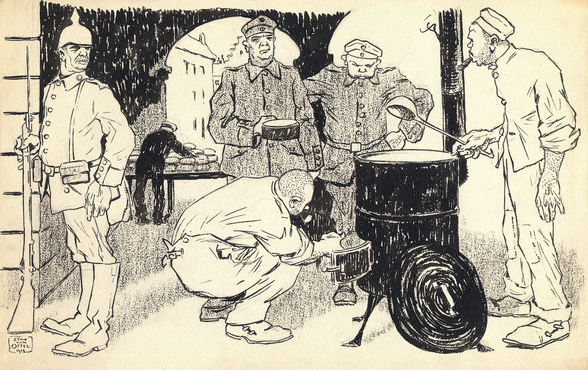 Keuken op de Grote Markt van Brussel 1914