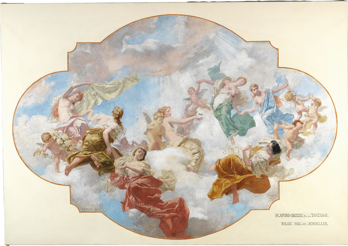 Bozzetto for the ceiling fresco in the dance hall of the Paul Ritter von Schoell
