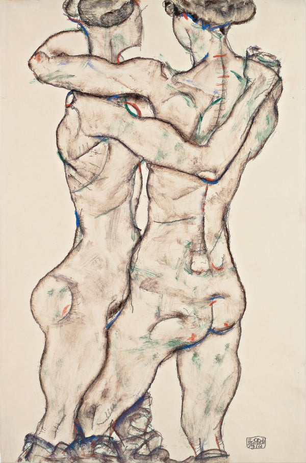 Naked Girls Embracing 1914