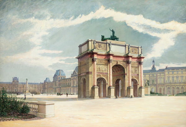 The cour du louvre with the arc de triomphe du carrousel