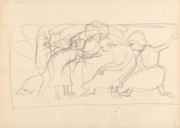 Cave of the Golden Calf Study for Decorative Panel Worshippers 1912