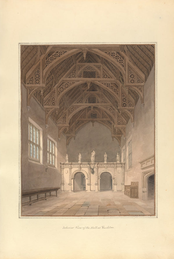 Interior View of the Hall at Rushton 1817