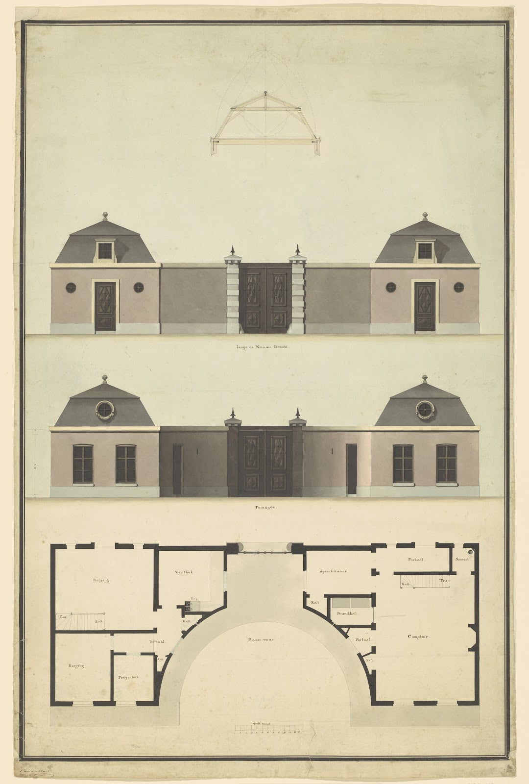 Ontwerp voor een poortgebouw annex kantoor 1792