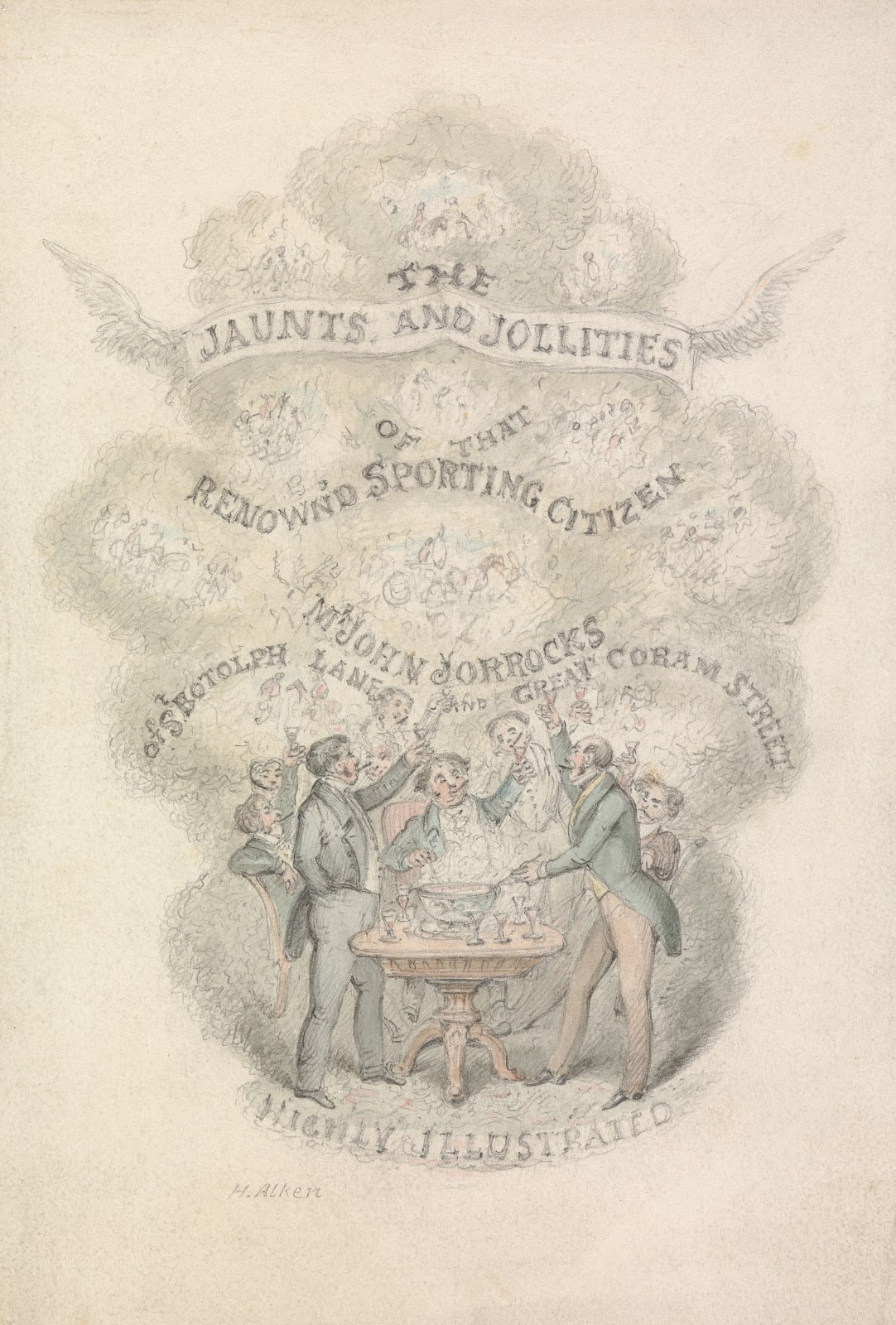 Illustration to RS Surtees Jorrockss Jaunts and Jollities Title page