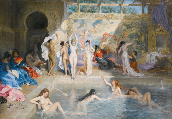 In the baths 1881