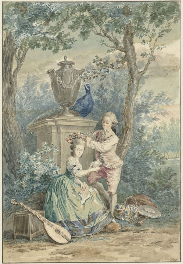 Elegant paar in een park 1750 1808