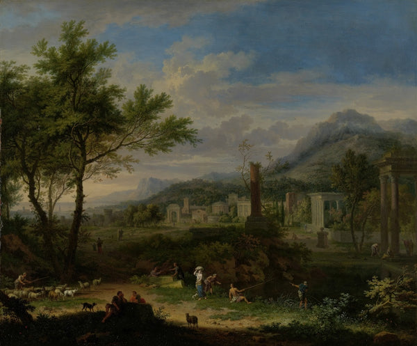 Arcadian Landscape with Fishermen c 1700 c 1749