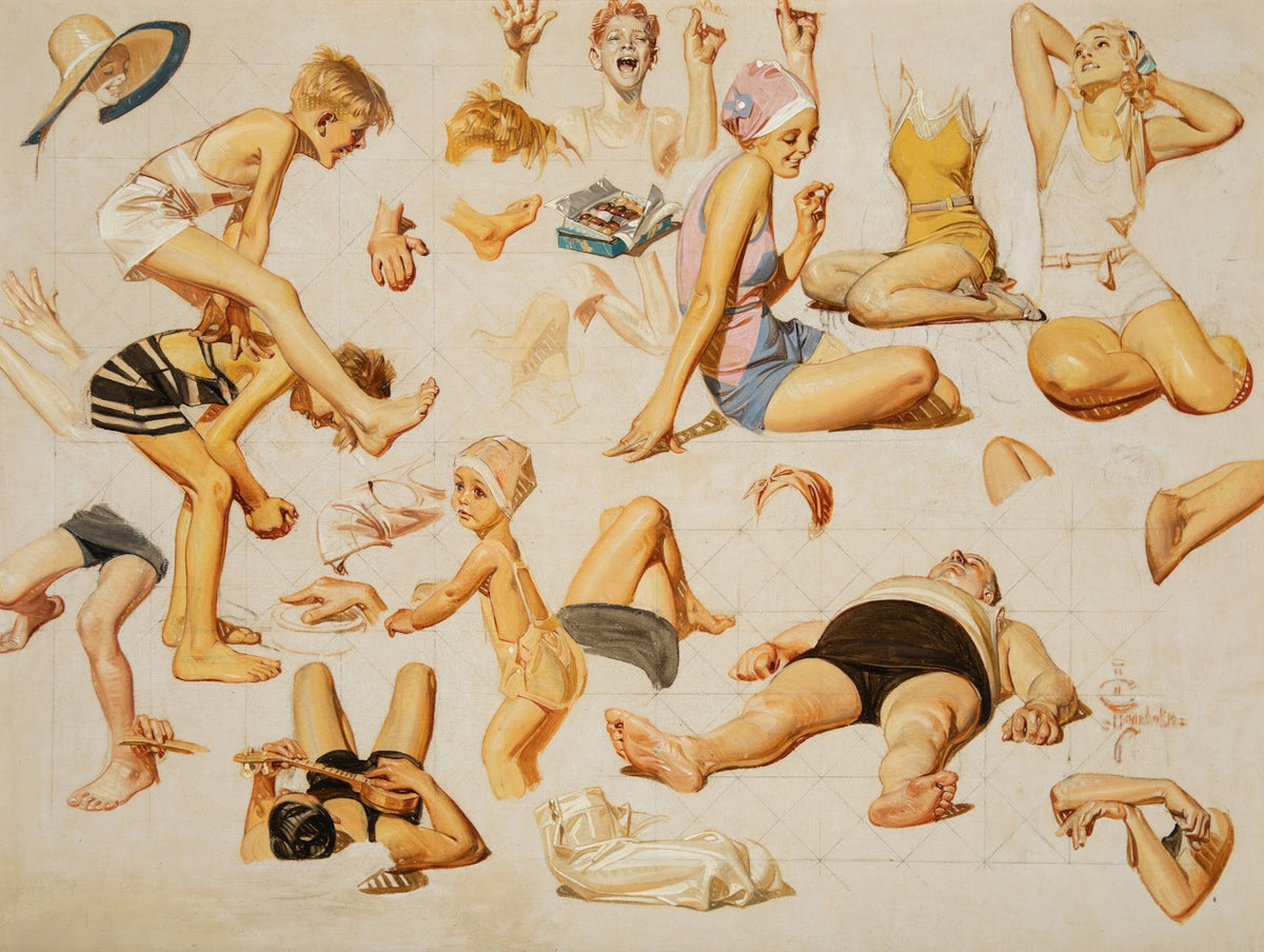 King of the Beach The Saturday Evening Post cover study 1932