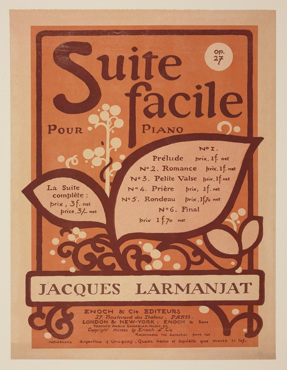 Suite facile pour piano 1920