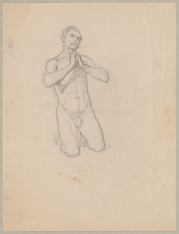 Nude sketch to the figure of St Matthias to the painting Martyrdom of St Matthia