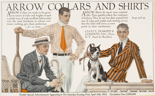 Arrow collars shirts Saturday evening post 1895 1917