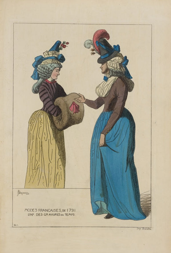 Modes Francaises de 1791 Daprès des gravures du temps 1869