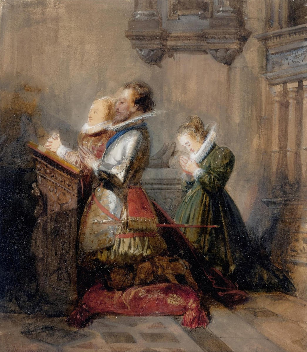 Henry IV praying accompanied by twoladies La Prière 1826