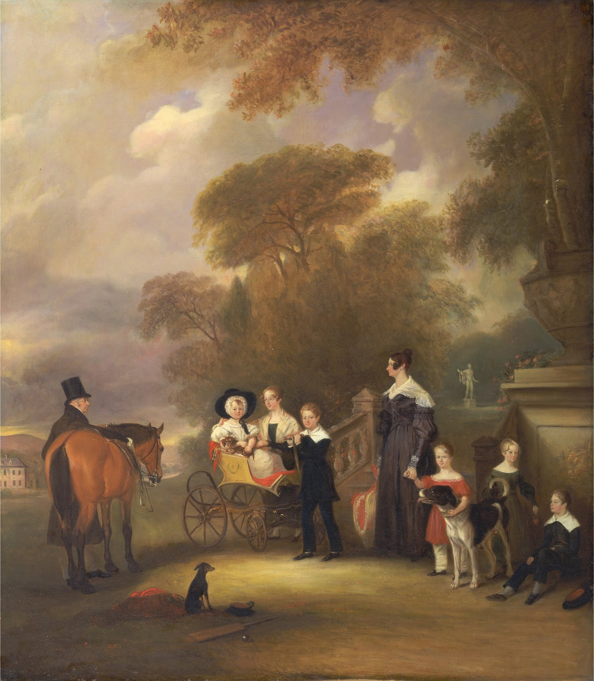 The Rev and Mrs Henry Palmer with their six younger children at Withcote Hall Ne