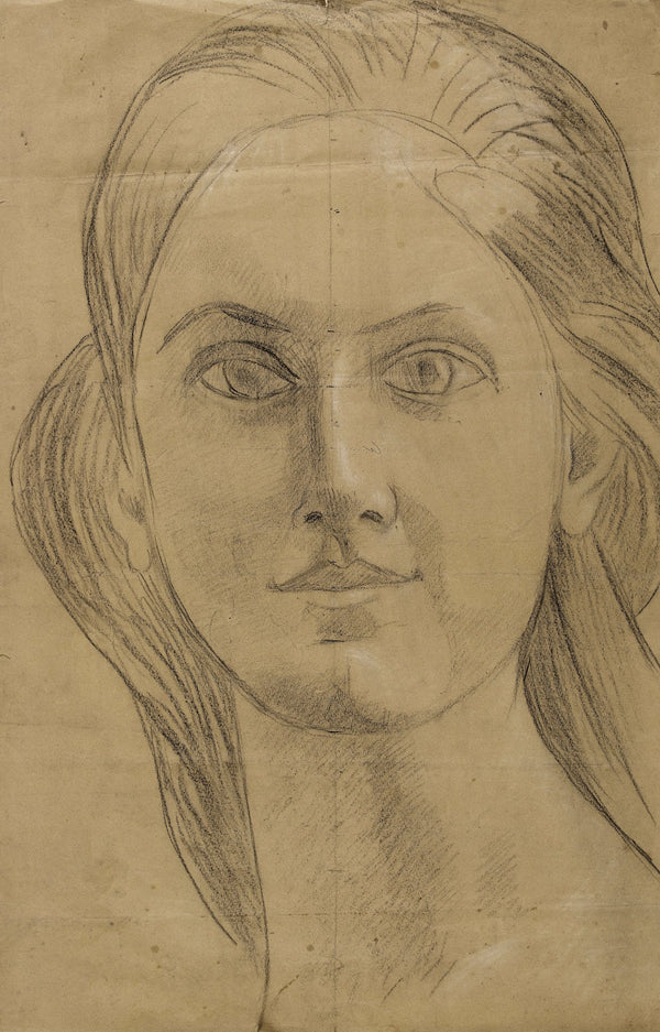 Tête de femme aux cheveux longs