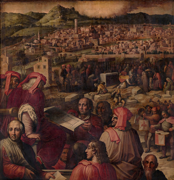 Arnolfo shows the plan to enlarge Florence 1563 1565
