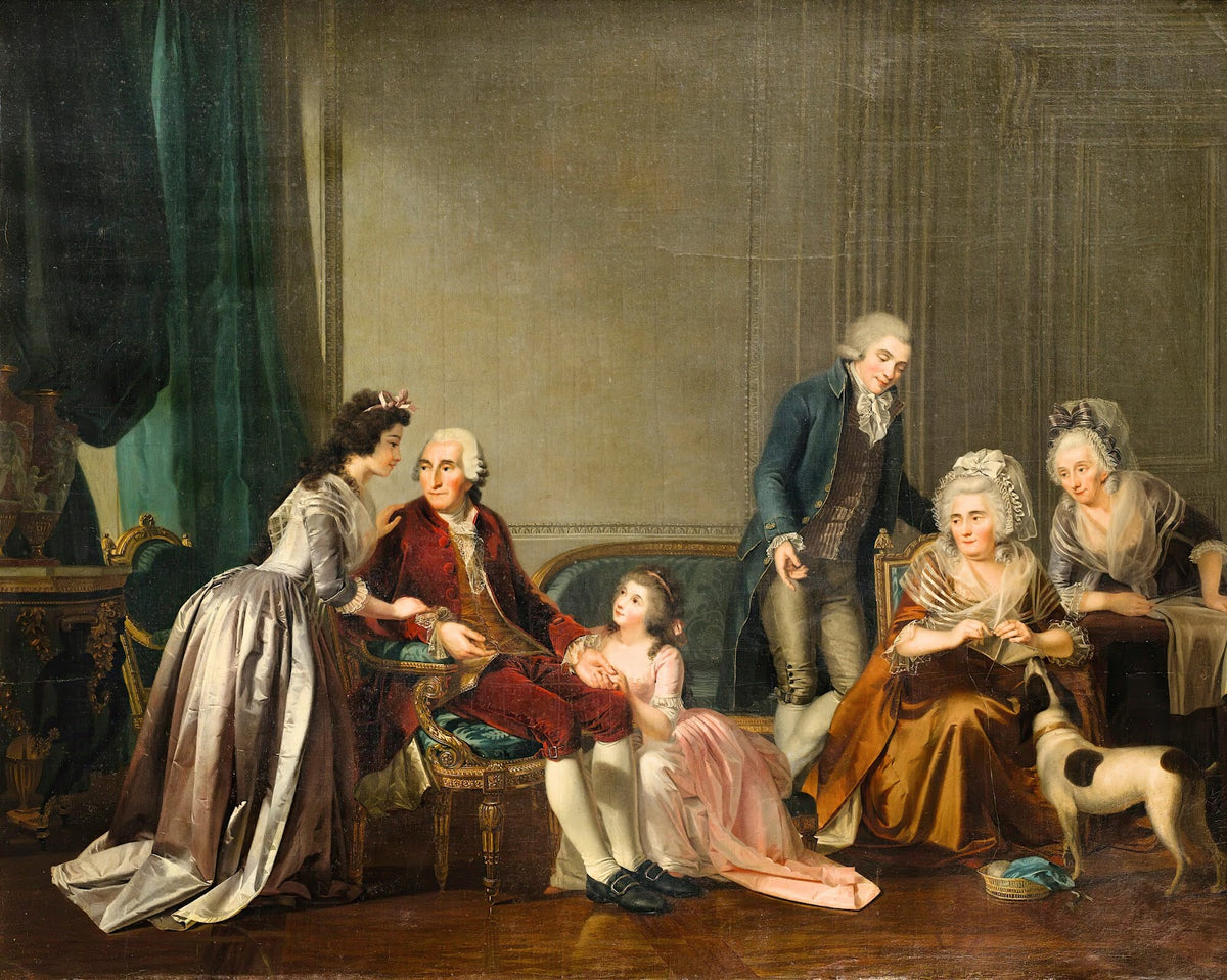 Group portrait of a family in an interior