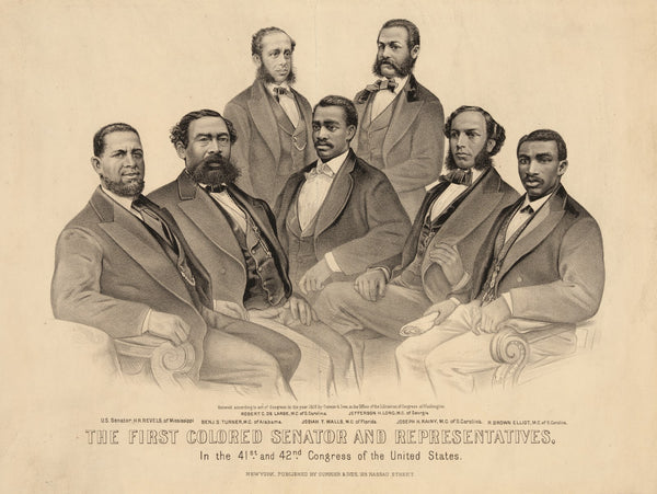 The first colored senator and representatives in the 41st and 42nd Congress of
