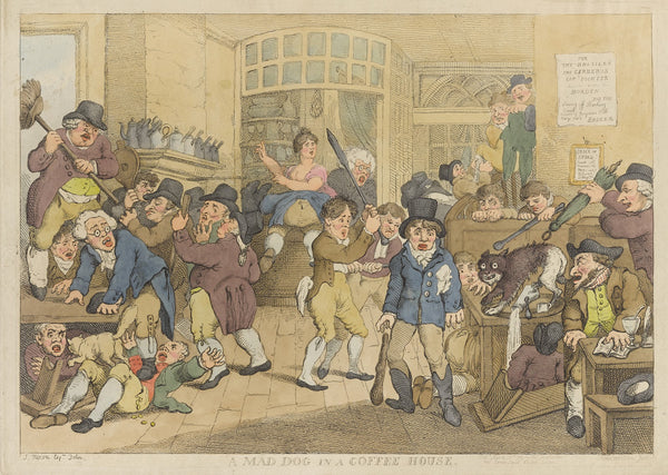 A mad dog in a coffee house 1809