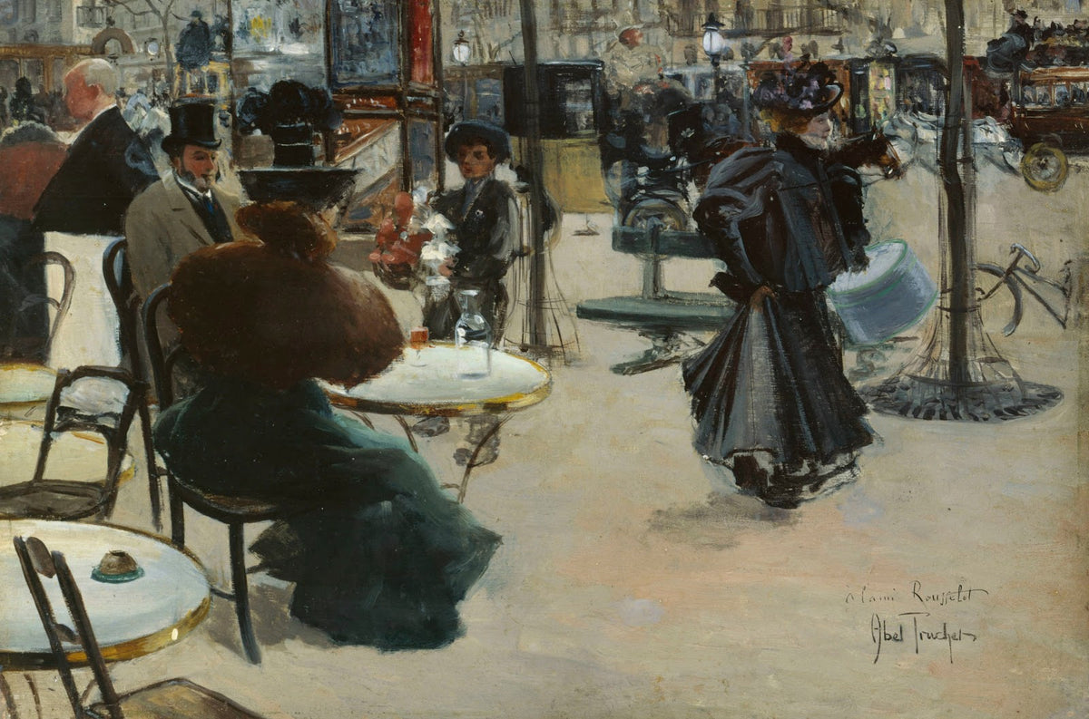 Scène de rue dit aussi Terrasse dun café 1895