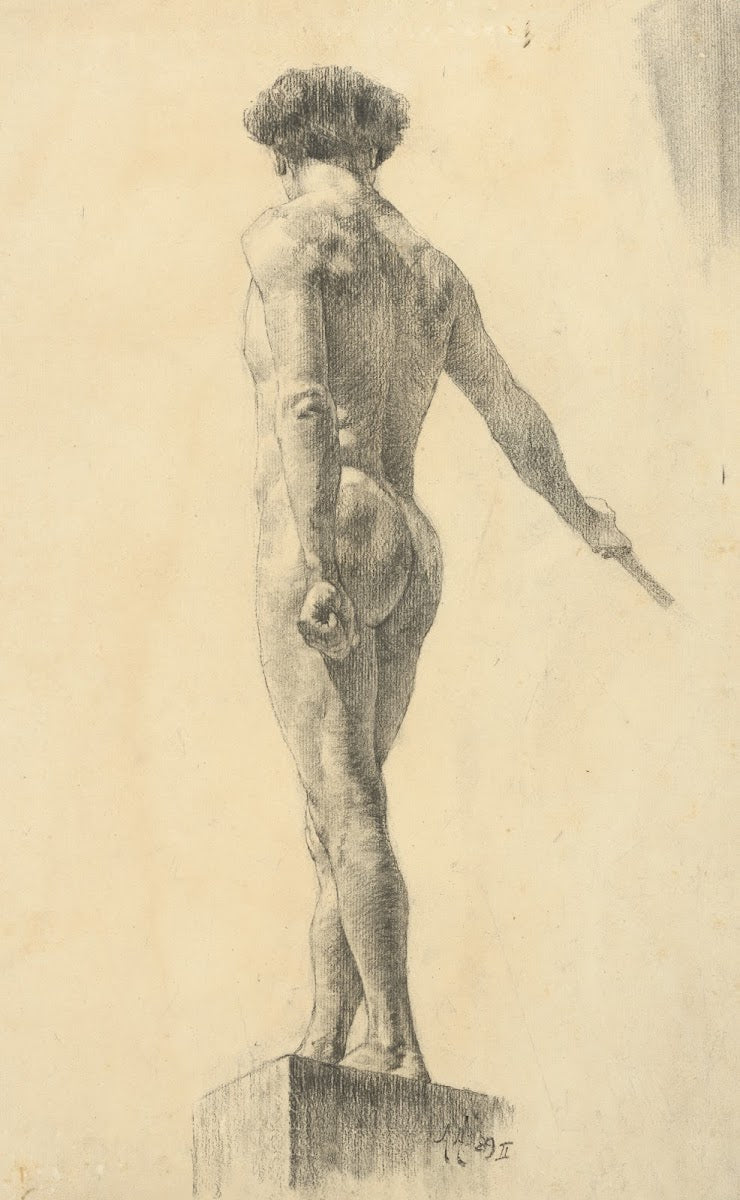 Štúdia aktu stojaceho muža 1889