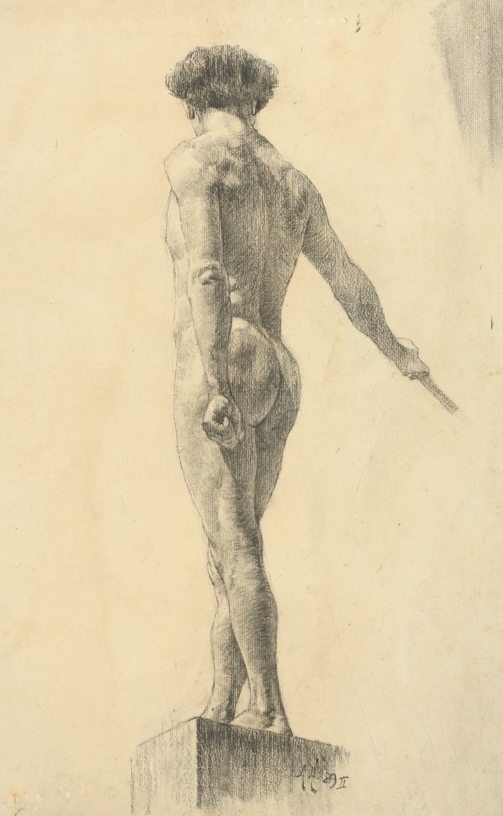 Štúdia aktu stojaceho muža 1889
