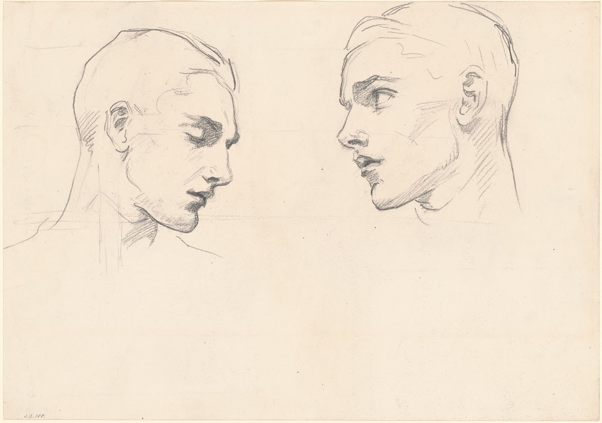 Studies of a Mans Head c 1875
