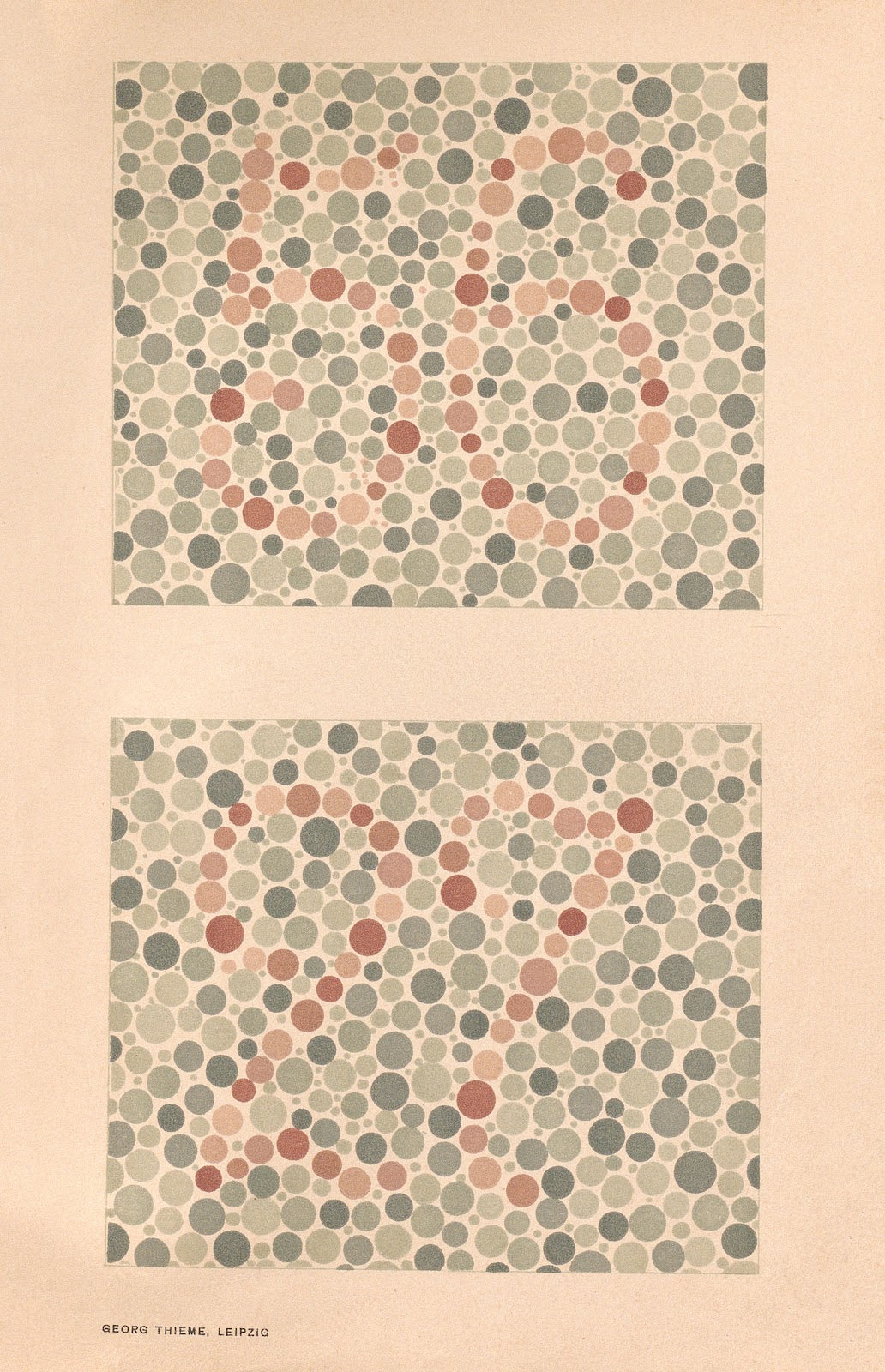 Stillings pseudo isochromatic plates for testing color perception Pl12 1929