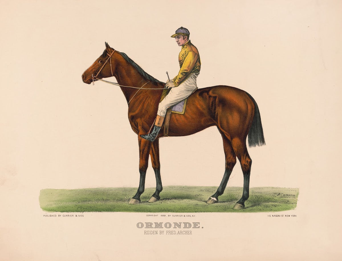 Ormonde ridden by Fred Archer 1889