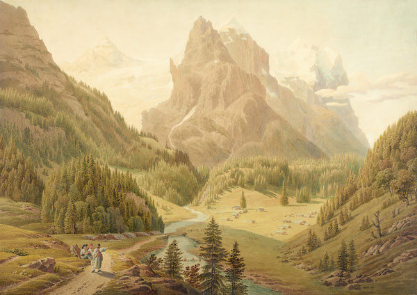 Ansicht der Alp Rosenlaui mit Blick auf das Wellhorn und das Wetterhorn 1915 194