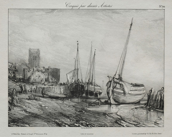 Fishing Boats along the Beach c 1830