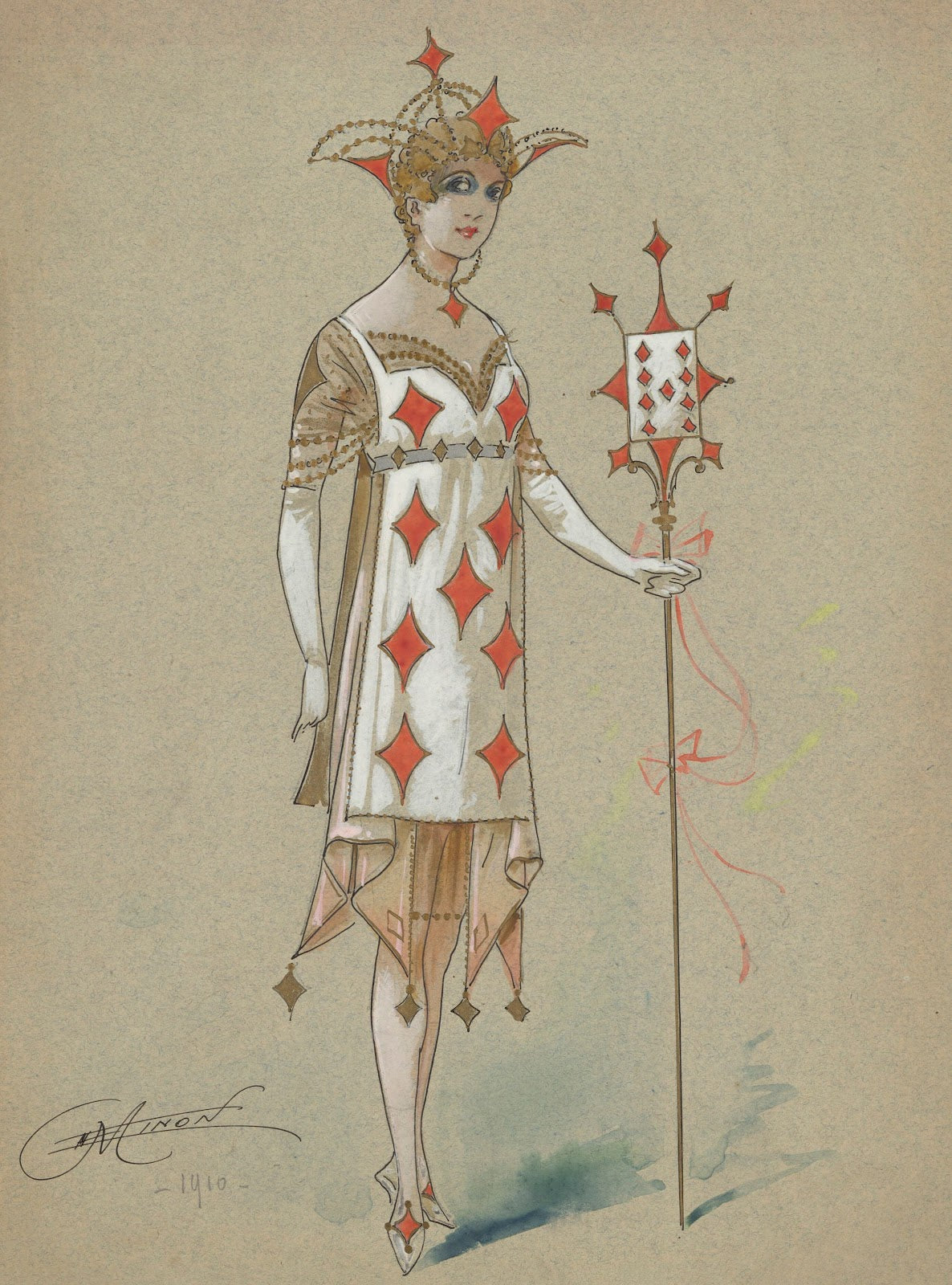 Costumes de revue onze maquettes de costumes 1910