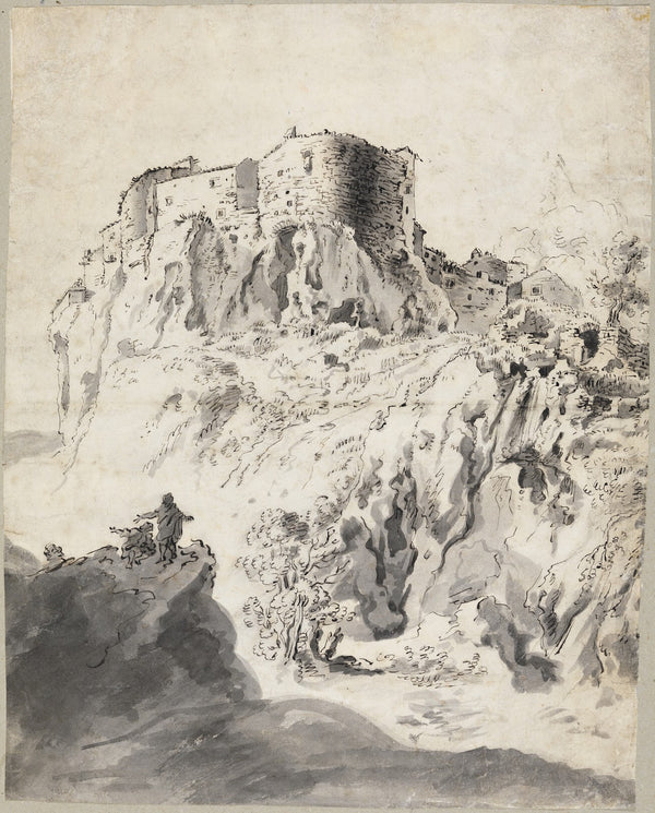 Italienische Landschaft mit Kastell